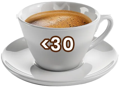 Coffee machines for 30 coffees